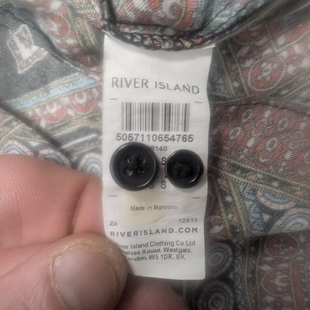 River Island Geometric Patterned Shirt, Small - Picture 6 of 7